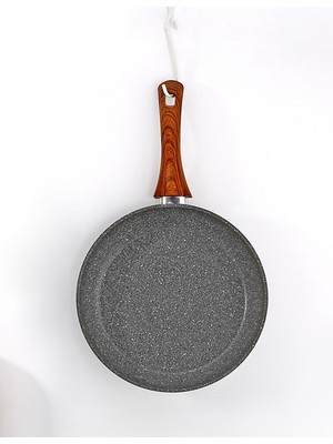 Bonera 28 Cm Ahşap Desenli Bakalit Kulplu Vogue Granit Tava Grnt 1036