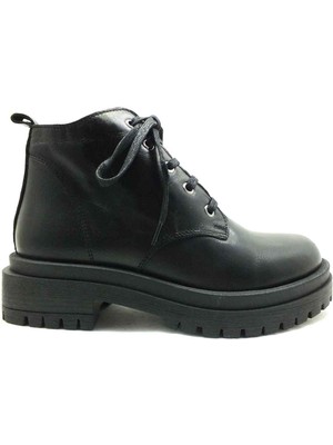 Marine Shoes Deri Kadın Botu Siyah 86 22952