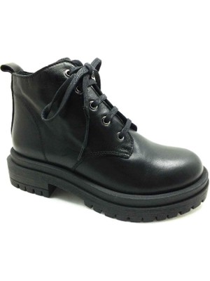 Marine Shoes Deri Kadın Botu Siyah 86 22952