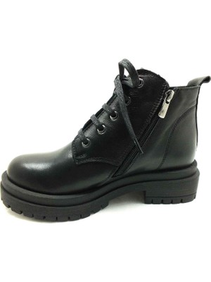 Marine Shoes Deri Kadın Botu Siyah 86 22952