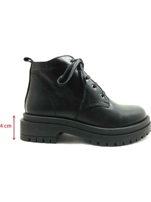 Marine Shoes Deri Kadın Botu Siyah 86 22952