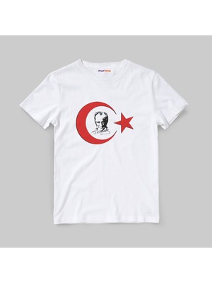 Morinna 18 Mart Atatürk Baskılı Unisex Çocuk Tişört T-Shirt Mr-06