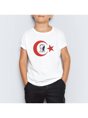 Morinna 18 Mart Atatürk Baskılı Unisex Çocuk Tişört T-Shirt Mr-06