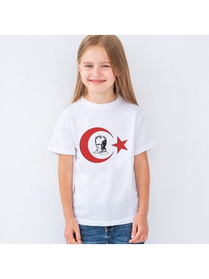 Morinna 18 Mart Atatürk Baskılı Unisex Çocuk Tişört T-Shirt Mr-06