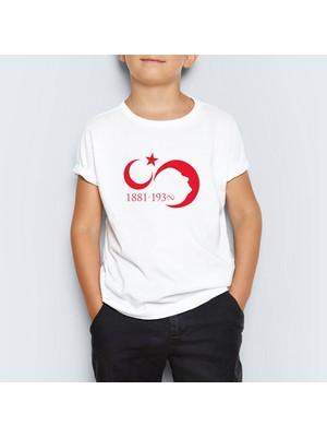 Morinna 10 Kasım Atatürk Baskılı Unisex Çocuk Tişört T-Shirt Mr-03