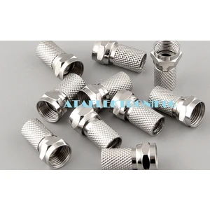 Ata Elektronik 10 Adet - F Fe Ef Konnektör RG6U6 Rgu4 Uyumlu Anten Kablo Ucu Uç Soket Rg6 U6 F Konnektör Pro Seri 10 Adet