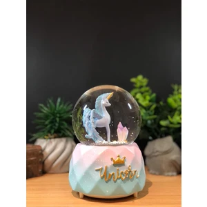 Çiko Toys Unicorn Kanatlı Atlı Büyük Boy Kar Küresi Kendinden Püskürtmeli Işıklı ve Müzikli Pilli