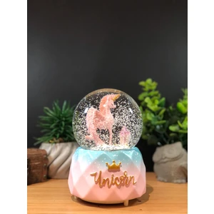 Çiko Toys Unicorn Kanatlı Atlı Büyük Boy Kar Küresi Kendinden Püskürtmeli Işıklı ve Müzikli Pilli