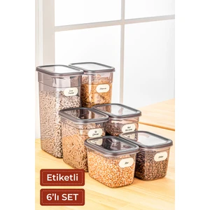 Etiketli 6lı Set Maxi Boy Peggy Uzun Dikdörtgen Saklama Kabı 2x(1,3 Litre, 2 Litre, 3,2 Litre)