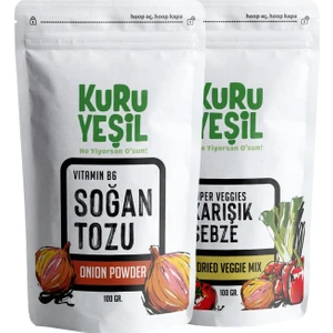 Kurutulmuş Sebze Karışımı - Soğan Tozu -  Kuru Sebze Paketi - Dried Vegetable Powders - 200 gr