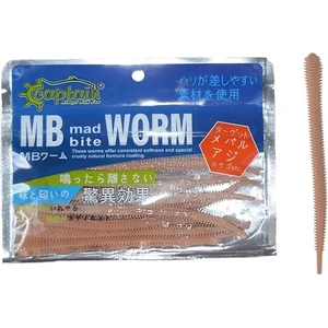 Captain 3456 Mad Bite Worm 10CM Aromalı Lrf Silikonu 1.3gr 10'lu Paket Kahverengi