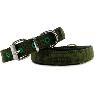 Tasma Market Haki Yeşil Yumuşak Dokulu Kolon Köpek Tasması