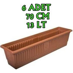 Hak Plastik 6 Adet Balkon Saksı Büyük Boy 13 Lt 70CM Büyük Boy
