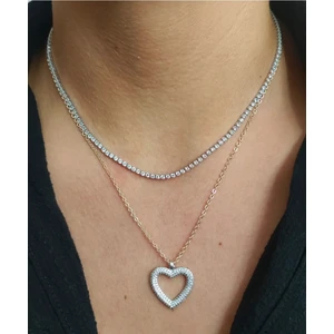 Lamin Jewel Çelik Gümüş 2mm Su Yolu Kolye