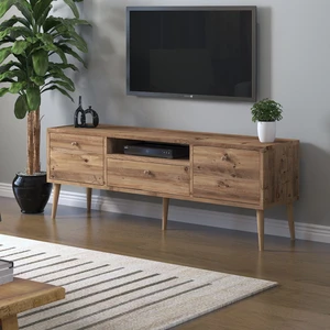Mbes Mobilya Beyza Ahşap Ayaklı 140 cm Atlantik Çam Tv Sehbası