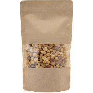 Pencereli Kraft Kilitli Doypack Ambalaj 13 x 22,5 + 3,5 cm. 250 gr. - 50 Adet