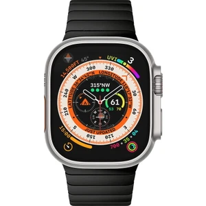 M.TK Moveteck Apple Watch Ultra 49MM Uyumlu Metal Baklalı Paslanmaz Çelik Lüks Kordon Güçlü Magnetic Loop 49MM 45MM 44MM 42MM Apple Watch Series 8 7 6 5 4 3 2 1 Se Nike Magnetik Mıknatıslı