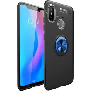 Xiaomi Redmi Note 7 Yüzüklü Standlı Korumalı Silikon Kılıf Autofocus Mıknatıslı Kılıf Note 7 Ravelllllll