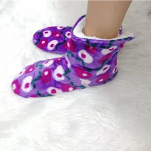 Kışlık Ipeksi Bayan Kalın Peluş Panduf Botu Patik Ev Ayakkabısı Botu Yumuşak Taban