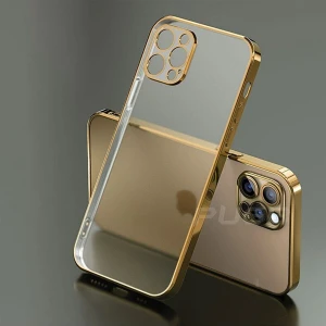 Iphone 12 Pro Max Kılıf Kamera Lens Koruma Kenarı Parlak Şeffaf Silikon Mtk-Klf-06