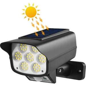 63 LED Hareket Sensörlü Kumandalı Güneş Enerjili LED Solar Bahçe Lambası Armatürü Sahte Kamera