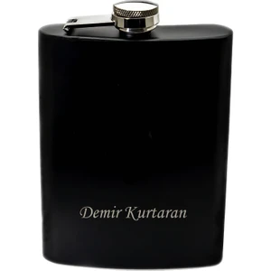 Kişiye Özel Siyah Renkli Paslanmaz Çelik Matara / 8 Oz