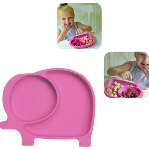 Bölmeli Fil Mama Tabağı Pembe