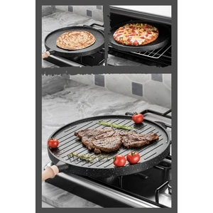 Mona Cookware Çift Taraflı Bazlama Gözleme Pizza Tavası