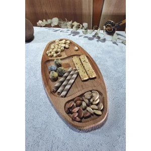 Ahşap Kahvaltı - Kahve - Meyve Sunum Tabağı Tabak