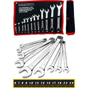 Çantalı Profesyonel Güçlü Sağlam Chrome Vanadium Çelik 12 Parça Kombine Açık Ağız-Yıldız Anahtar Takım Seti 6-24 mm