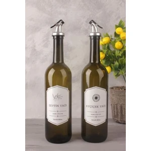Albak Life 2'li 750 ml Zeytinyağı Sıvıyağ Şişesi  Cam Yağdanlık Yağlık 750ML