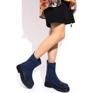 Olle Lacivert Süet Günlük Hafif Kalın Taban Bot