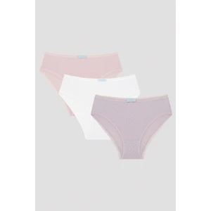 Çok Renkli Girls Floral 3lü Paket Slip Külot