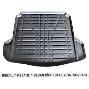 Renault Megane 4 Sedan 2016 - Çift Kulak 3D Kauçuk Bagaj Havuzu