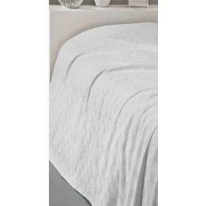 Inter Z Tek Kişilik Beyaz Dama Desenli Pike. Damalı Otel Pikesi 160 x 230