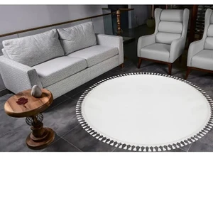 Valery Home Yuvarlak Comfort Puffy Ponpon Saçaklı Peluş