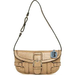 Vizon Kemerli Aksesuarlı Parlak Kroko Çanta