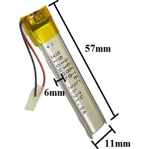 551158 3.7V 310 Mah Lityum Polimer Pil 1.5A (Drone Için Uygun Değildir)