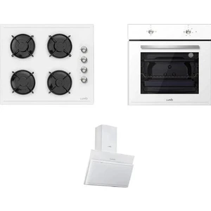 Luno Silverline  Beyaz Cam Ankastre Set-3 Yıl Garantili