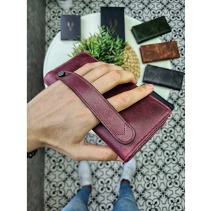 902  Deri El Geçmeli Kordonlu Kişiye Özel Telefon Hazneli Erkek Kadın Cüzdan El Çantası