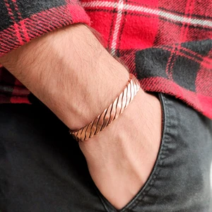 Vip Kehribar El Yapımı Ayarlanabilir Bakır Bileklik, Gümüş Kaplama Şifalı Bileklik, Sarma Bileklik