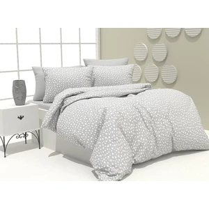 Vip Home Concept Lastikli Çarşaflı Ranforce Pamuk Nevresim Takımı Tek Kişilik Gri Yıldız