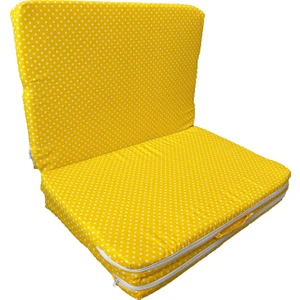 Vip Home Concept Katlanır Çocuk Yatağı Sünger Yatak Çocuk Oyun Minderi 60X120-4 Cm(Sarı Puantiyeli)