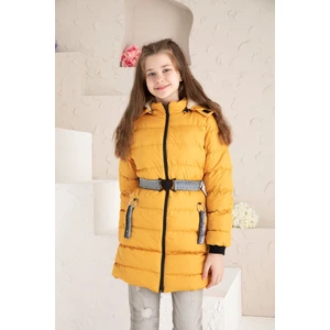 Beli Kemerli Içi Yünlü Şişme Mont