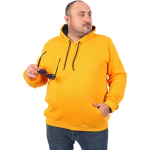 Büyük Beden Erkek Basic Sweat Kapüşonlu 11700-HARDAL