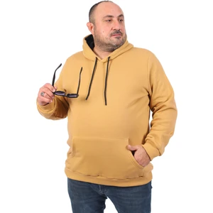 Büyük Beden Erkek Basic Sweat Kapüşonlu 11700-VIZON