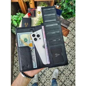 901  Deri El Çantası Telefon Bölmeli Cüzdan - Fermuarlı -Tak Çıkar Kartlık Özellikli Erkek Kadın Modeli