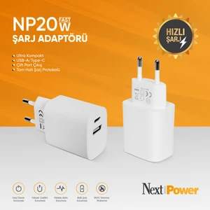 Nextpower NP20W Hızlı Şarj Adaptörü