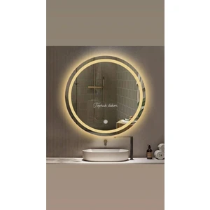 Toprak Dekor 70 cm Kumlamalı Dokunmatik Günışığı Ledli Ayna Banyo Aynası Ledli Ayna