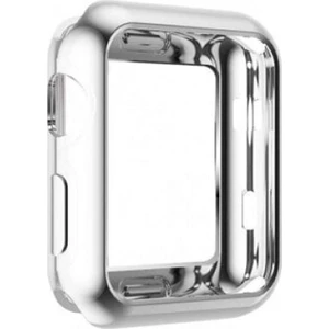 Apple Watch Seri 1-2-3 Ile Uyumlu 38 mm Parlak Tpu Silikon Kılıf (Gümüş)